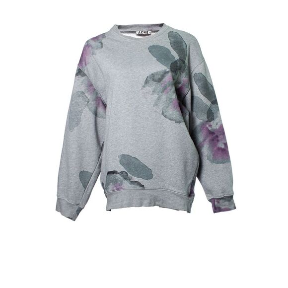 Acne grey sweater with rose print